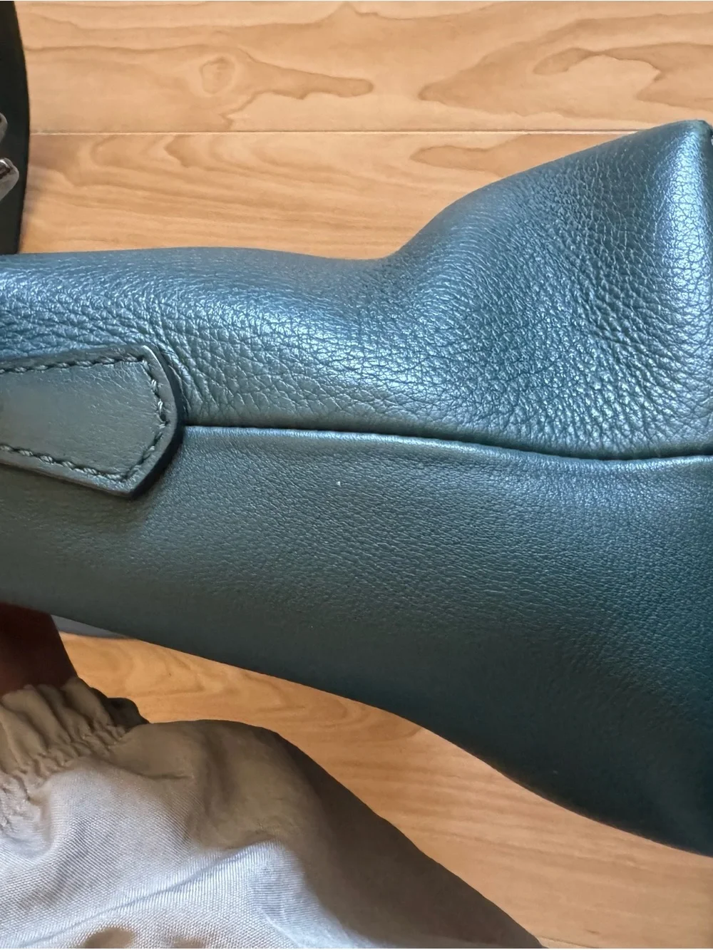 Fendi By The Way Satchel in Small, Dark Green Leather Crossbody with Pink Tag